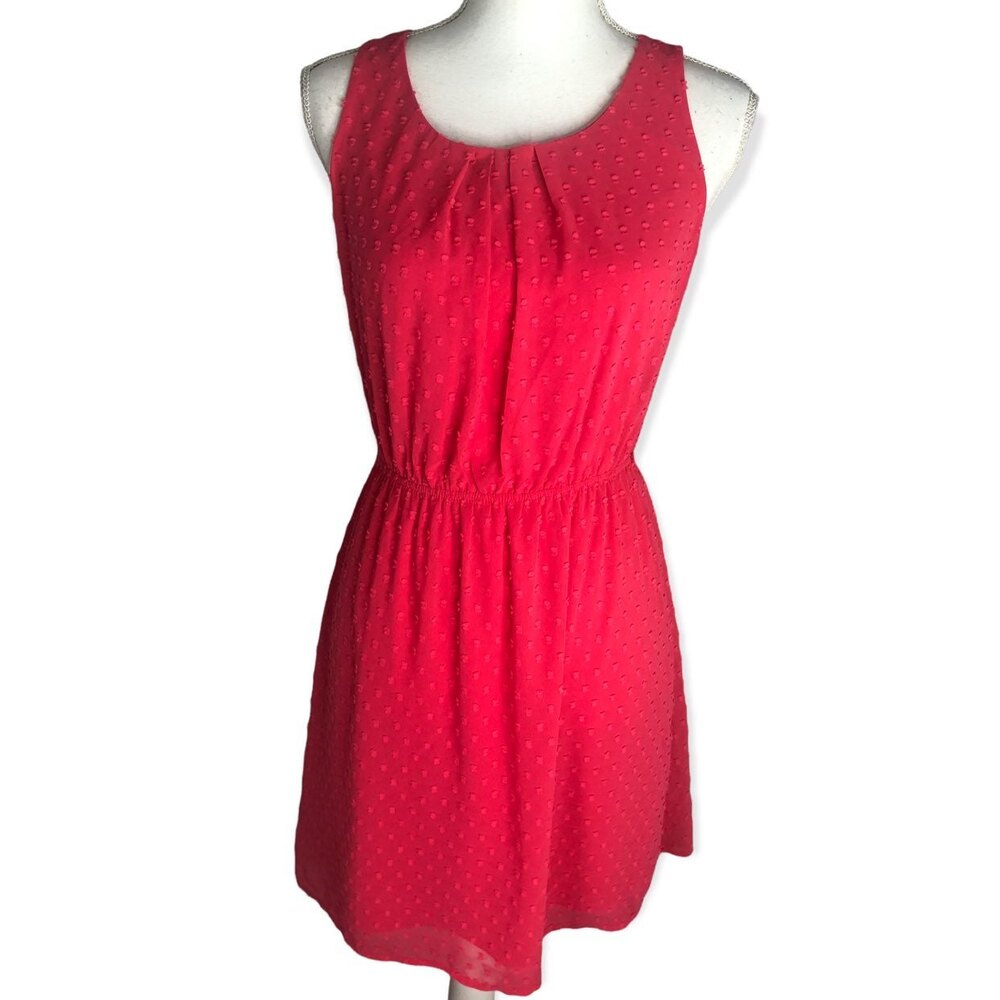 Elle Pink Polka Dot Sleeveless Babydoll Dress